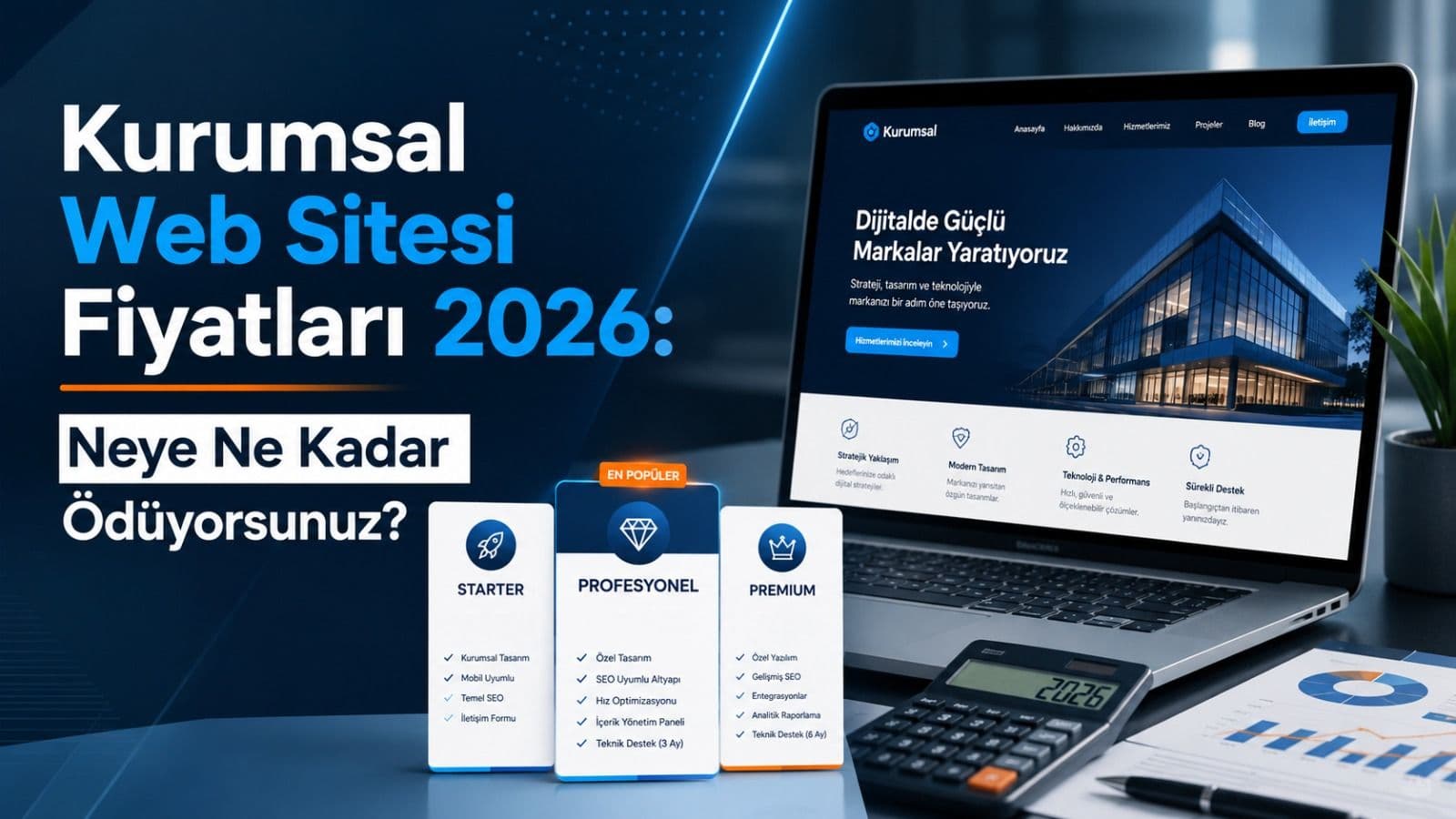 Kurumsal web sitesi fiyatları 2026 konulu blog kapak görseli