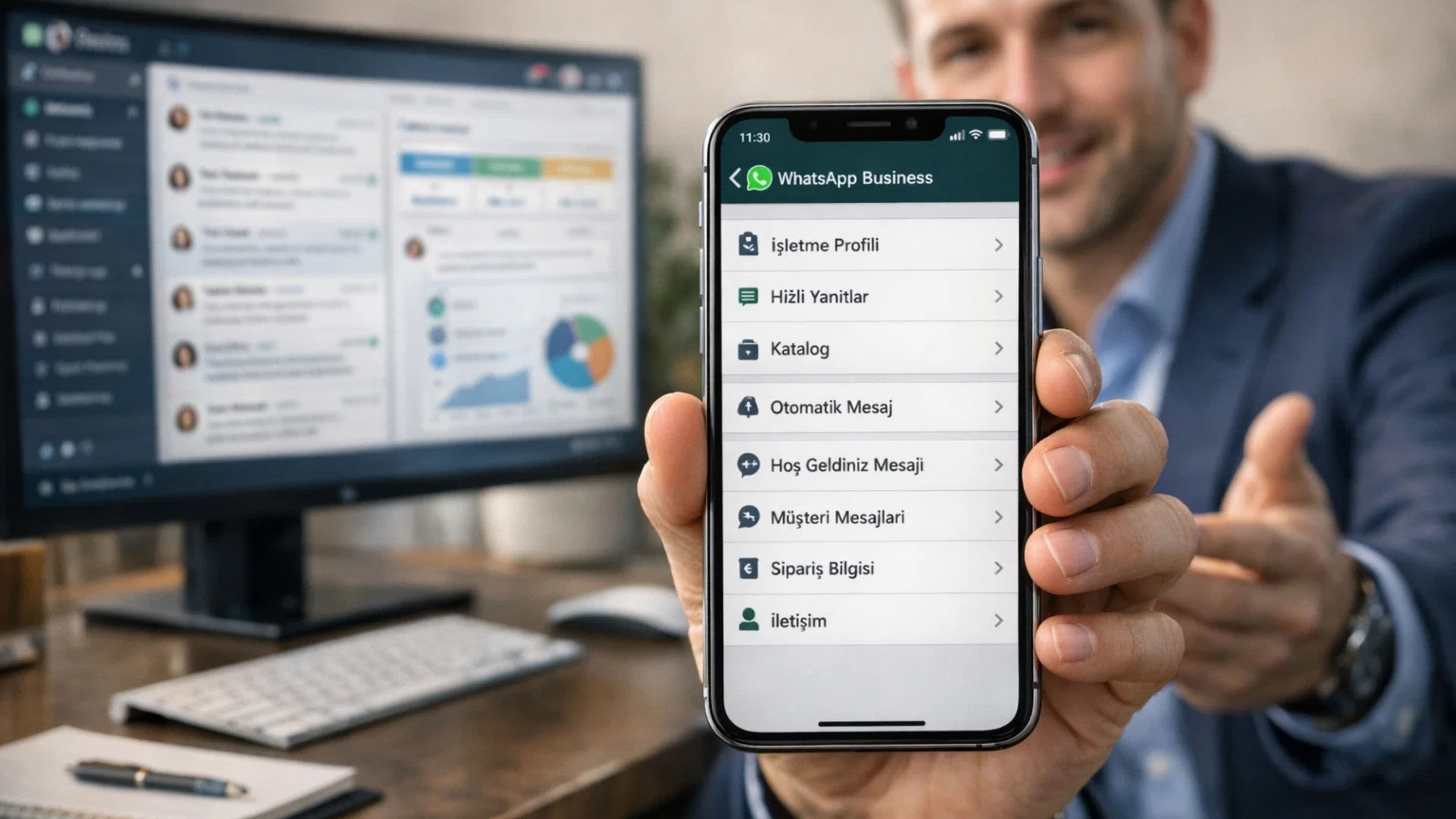 Bisasoft WhatsApp Business yönetimi — yeşil onay, katalog ve otomatik yanıt kurulumu
