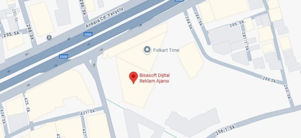 BISASOFT Dijital Reklam Ajansı Konum Haritası - İzmir Bornova Folkart Time